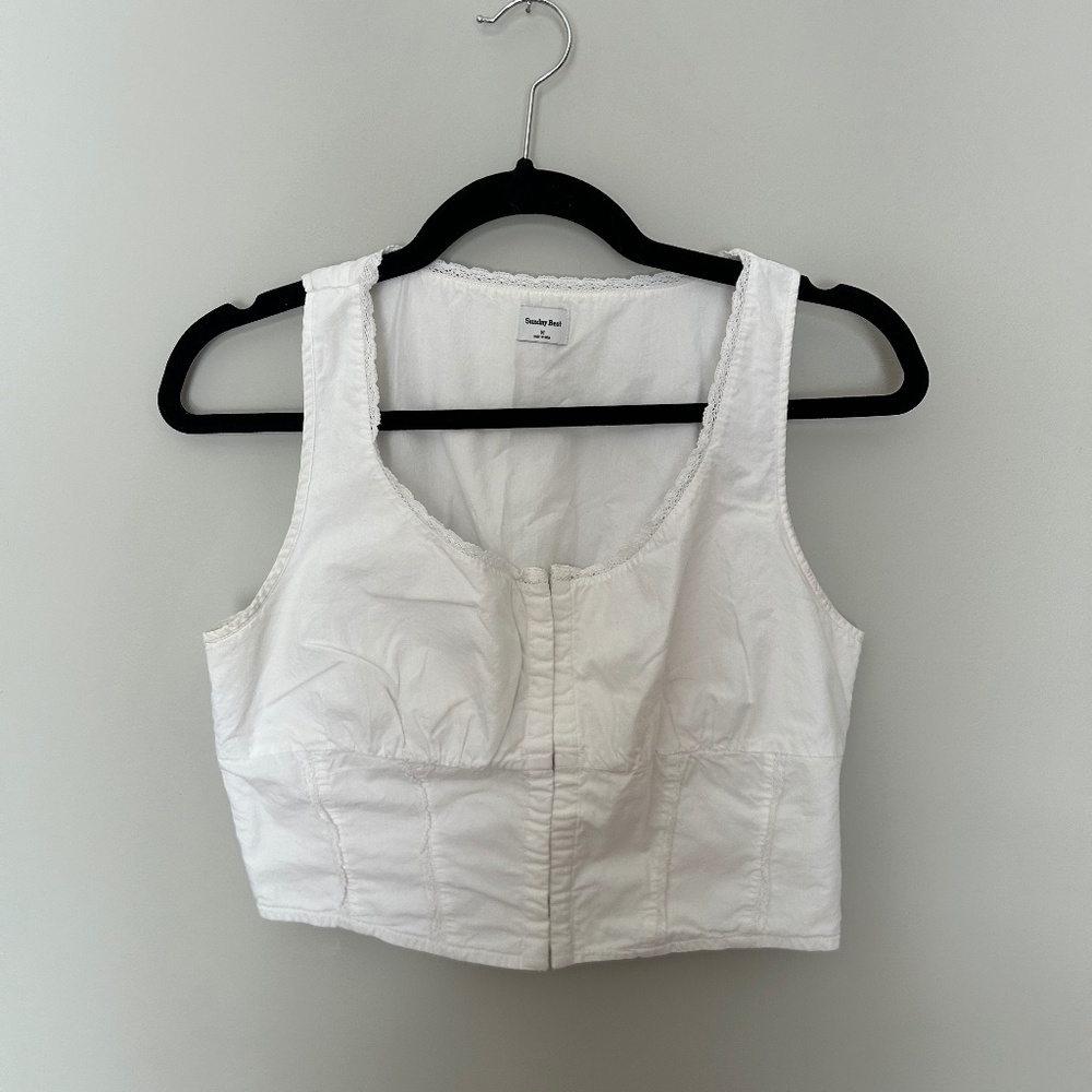 100% Cotton Bustier Tank Top
